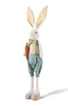 Glitzhome Easter Fabric Boy Bunny With Telescoping Legs In Multi