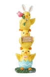 Glitzhome Easter Resin Stackable Chickens Table Decor In Multi