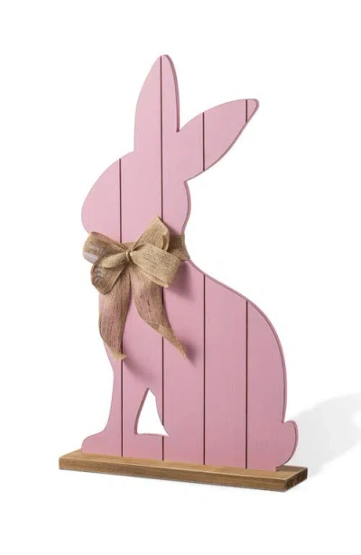 Glitzhome Easter Wooden Pink Bunny Porch Decor