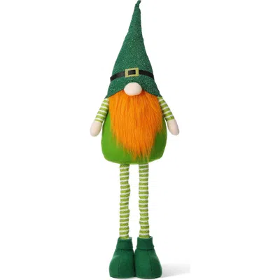 Glitzhome Fabric St. Patrick's Gnome With Telescoped Legs In Green