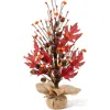 Glitzhome Fall Harvest Table Tree Decor In Burgundy