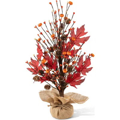 Glitzhome Fall Harvest Table Tree Decor In Burgundy