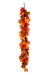 Glitzhome Fall Lighted Maple Leaves Garland With Timer In Multi