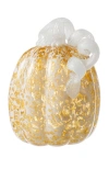 Glitzhome Fall Multi-style Short Glass Pumpkins In White