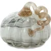 Glitzhome Fall Multi-style Small Glass Pumpkins In Gray