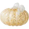 Glitzhome Fall Multi-style Small Glass Pumpkins In Gold