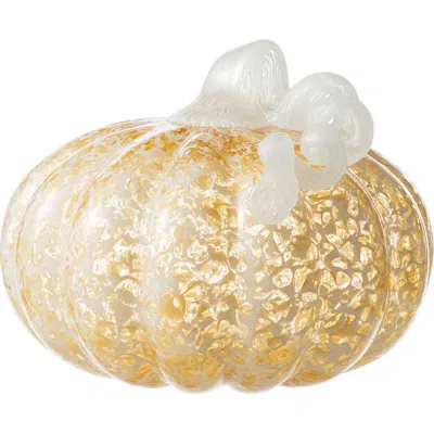 Glitzhome Fall Multi-style Small Glass Pumpkins In Gold