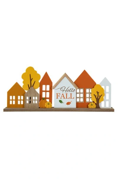 Glitzhome Fall Wooden House Table Decor In Multi