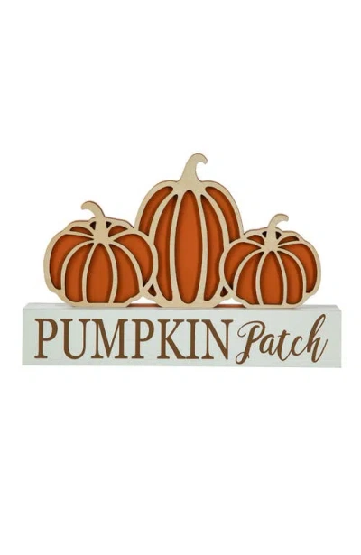 Glitzhome Fall Wooden Pumpkin Patch Table Sign In Multi