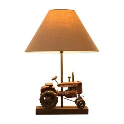 Glitzhome Farmhouse Truck Table Lamp In Brown