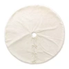Glitzhome Faux Rabbit Fur Indoor Tree Skirt In White