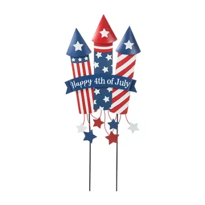 Glitzhome Firecracker 4th Of July Yard Art In Blue