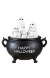 Glitzhome Halloween Lighted Polyresin Ghosts In White