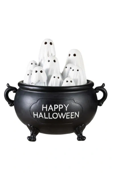 Glitzhome Halloween Lighted Polyresin Ghosts In White