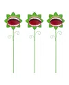 Glitzhome Halloween Metal Chomper Yard Stakes, Set Of 3