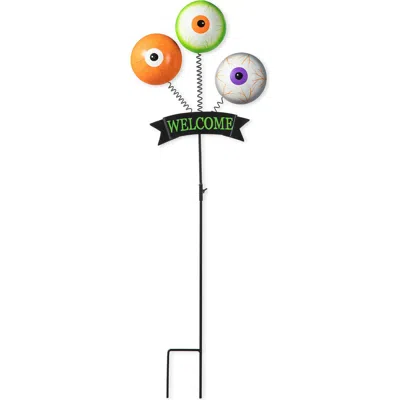 Glitzhome Halloween Metal Welcome Spring Eyeballs Yard Stake In Multi