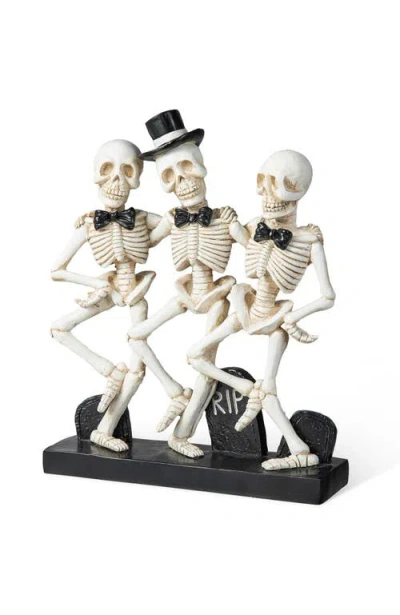 Glitzhome Halloween Polyresin Skeleton Table Decor In White