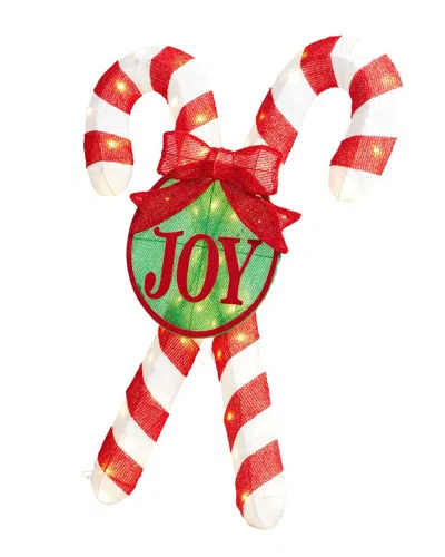 Glitzhome Handmade Candy Cane Outdoor Decor In Multi