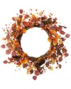 Glitzhome Handmade Fall Eucalyptus Berry Wreath In Multi
