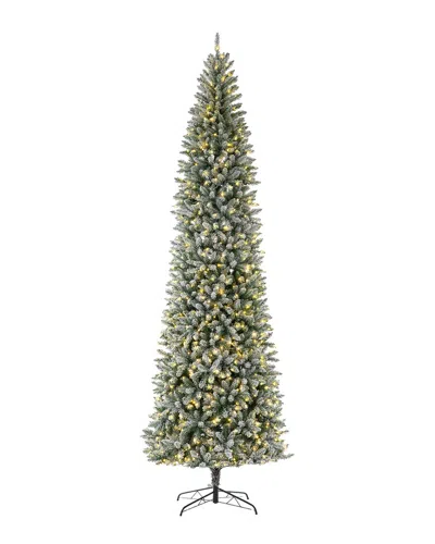 Glitzhome Handmade Flocked Pencil Fir Tree In Green