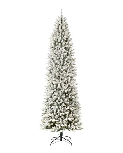 Glitzhome Handmade Flocked Pencil Fir Tree In White