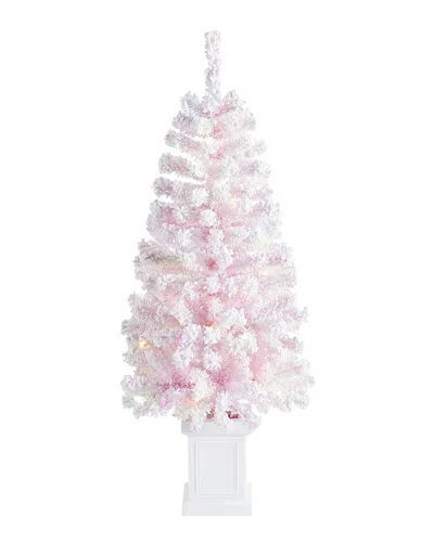 Glitzhome Handmade Flocked Pink Porch Tree In Neutral