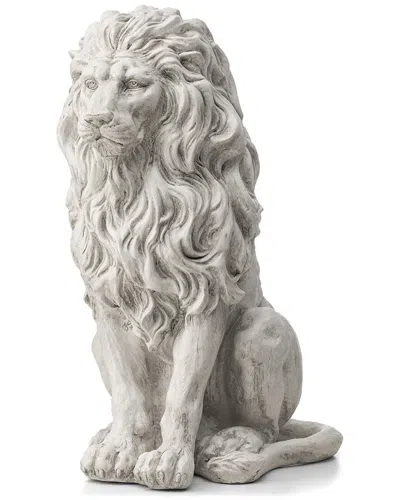 Glitzhome Handmade Guardian Sitting Statue In White