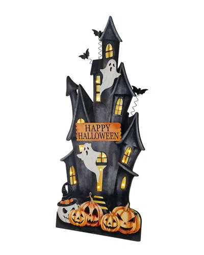 Glitzhome Handmade Halloween Lighted Wooden Haunted House Porch Décor With  Timer In Multi