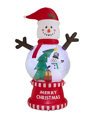 Glitzhome Handmade Inflatable Snowman Globe In Multi