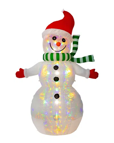 Glitzhome Handmade Inflatable Snowman In Multi