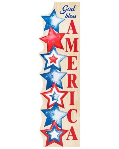 Glitzhome Handmade Lighted Patriotic Wooden Stacked Décor In Multi