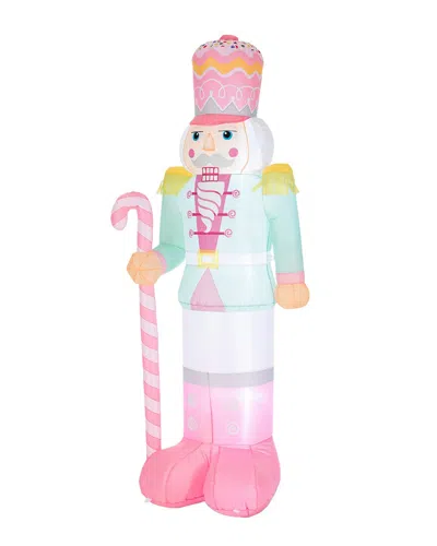 Glitzhome Handmade Macaron Inflatable Nutcracker In Multi
