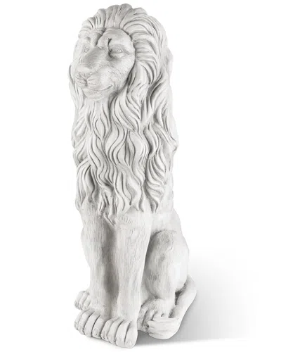Glitzhome Handmade Oversized Guardian Sitting Lion Statue In White