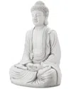 Glitzhome Handmade Oversized Meditating Buddha Statue In White