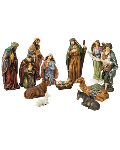 Glitzhome Handmade Oversized Nativity Figurine Set In Multi