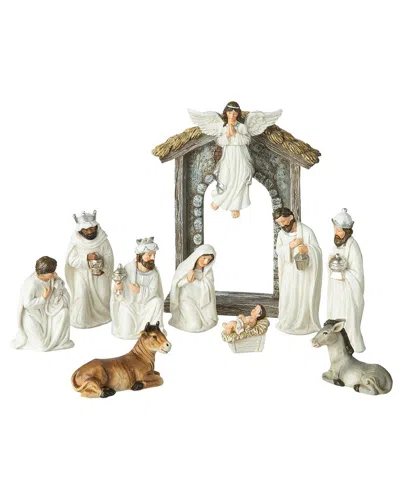 Glitzhome 11 Pieces Resin Nativity Figurine Set Kd In Multi