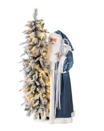 Glitzhome Handmade Santa With Tree In Multi