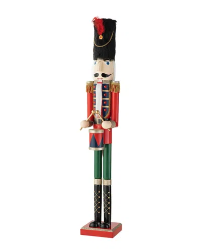 Glitzhome Handmade Wooden Soldier Nutcracker In Multi