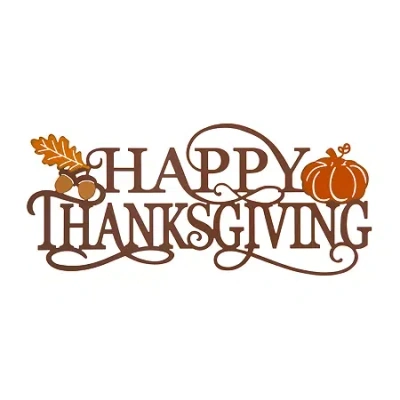 Glitzhome Happy Thanksgiving Decor Metal Wall Art In Orange