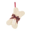 Glitzhome Hooked Bone Stocking In White