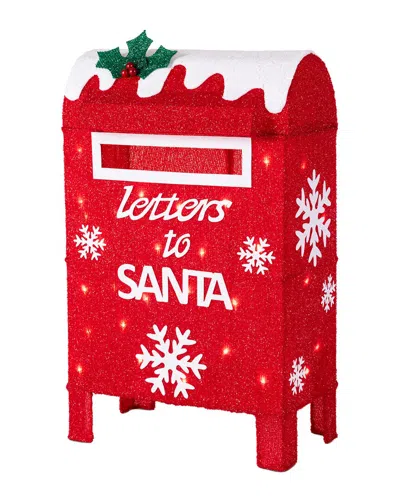 Glitzhome Led Lights Outdoor Fabric Mail Box In Red