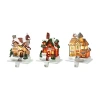 Glitzhome Lighted 3-pc. Christmas Stocking Holder In Brown