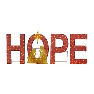 Glitzhome Lighted Christmas Fabric Nativity Hope Outdoor Christmas Tabletop Decor In Multi
