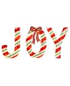 Glitzhome Lighted Fabric Christmas 2.5d Peppermint Joy Lighting Decor, Set Of 3 In Multi