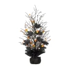 Glitzhome Lighted Tree Halloween Tabletop Decor In Black
