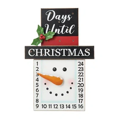 Glitzhome Lighted Wooden Snowman Countdown Christmas Advent Calendar In White