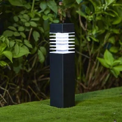 Glitzhome Low Voltage Solar Powered Integrated Led Black Pathway Light Pack In Matte Black