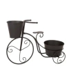 Glitzhome Metal Bicycle Planter In Black
