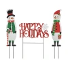 Glitzhome Metal Happy Holidays Christmas Yard Art In Red