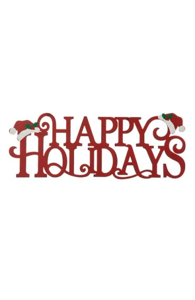 Glitzhome Metal Merry Christmas Or Happy Holidays Wall Decor In Animal Print
